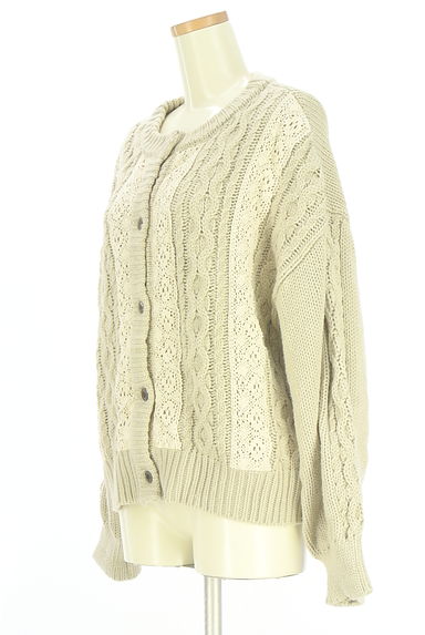 Samansa Mos2（サマンサモスモス）の古着「レース入りケーブル編みニットカーディガン（カーディガン・ボレロ）」大画像３へ
