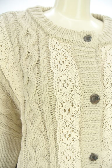 Samansa Mos2（サマンサモスモス）の古着「レース入りケーブル編みニットカーディガン（カーディガン・ボレロ）」大画像４へ