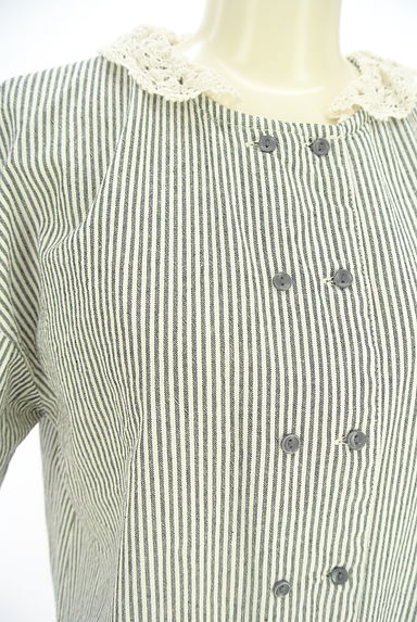 Samansa Mos2（サマンサモスモス）の古着「レース襟ストライプ柄ブラウス（ブラウス）」大画像４へ