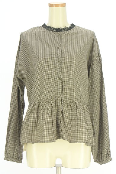 Samansa Mos2（サマンサモスモス）の古着「2WAYギンガムチェック柄ペプラムブラウス（ブラウス）」大画像１へ