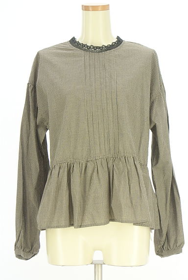 Samansa Mos2（サマンサモスモス）の古着「2WAYギンガムチェック柄ペプラムブラウス（ブラウス）」大画像４へ