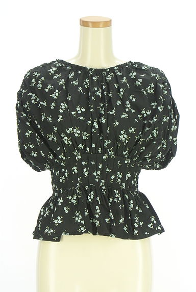 クリックで大画像表示 MOUSSY(マウジー)の古着「小花柄ペプラムブラウス(カットソー・プルオーバー)」大画像1へ
