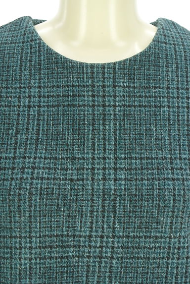 MOUSSY（マウジー）の古着「裏起毛チェックニットワンピース（ワンピース・チュニック）」大画像４へ