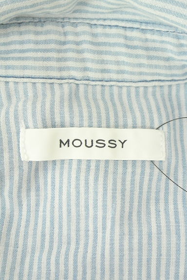 クリックで大画像表示 MOUSSY(マウジー)の古着「ラウンドヘムストライプコットンシャツ(カジュアルシャツ)」大画像6へ