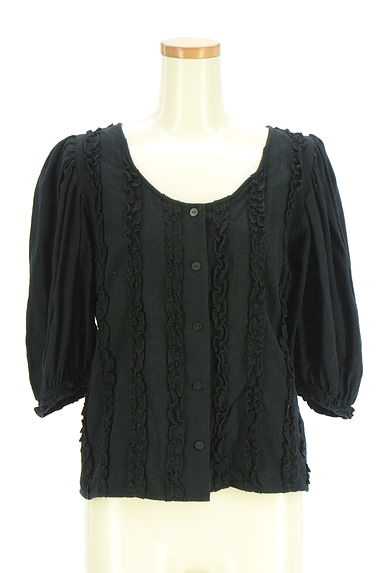 MOUSSY（マウジー）の古着「6分袖フリルブラウス（ブラウス）」大画像１へ