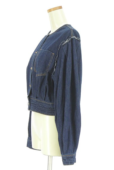 クリックで大画像表示 MOUSSY(マウジー)の古着「ノーカラーデニムジャケット(ジャケット)」大画像3へ