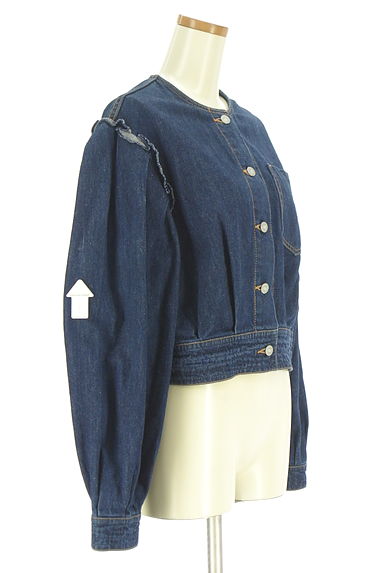 クリックで大画像表示 MOUSSY(マウジー)の古着「ノーカラーデニムジャケット(ジャケット)」大画像4へ