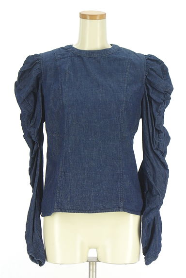 クリックで大画像表示 MOUSSY(マウジー)の古着「パワーショルダーデニムブラウス(ブラウス)」大画像1へ