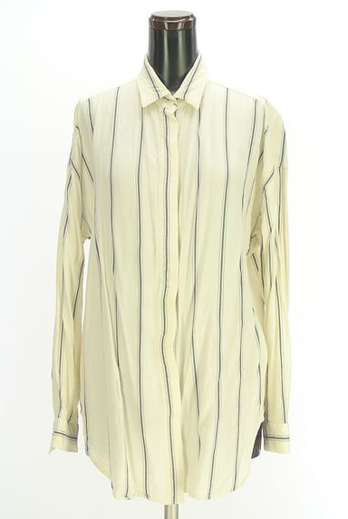 MOUSSY（マウジー）の古着「ストライプラウンドヘムシャツ（カジュアルシャツ）」大画像１へ