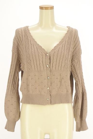 axes femme（アクシーズファム）の古着「パールボタンケーブルニットショートカーデ（カーディガン・ボレロ）」大画像１へ