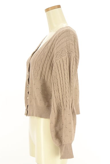 axes femme（アクシーズファム）の古着「パールボタンケーブルニットショートカーデ（カーディガン・ボレロ）」大画像３へ