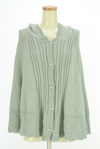 axes femme（アクシーズファム）の古着「アラン編みポンチョニットカーディガン（カーディガン・ボレロ）」大画像１へ