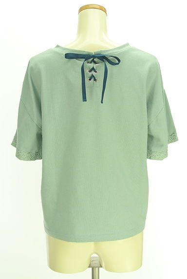 クリックで大画像表示 axes femme(アクシーズファム)の古着「バックレースアップ花刺繍Tシャツ(Tシャツ)」大画像2へ