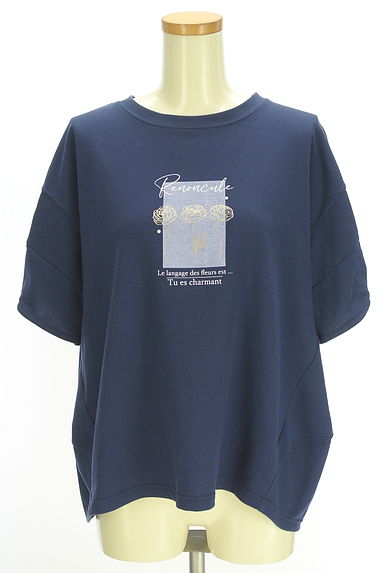 axes femme（アクシーズファム）の古着「花プリント薄手スウェットTシャツ（Ｔシャツ）」大画像１へ