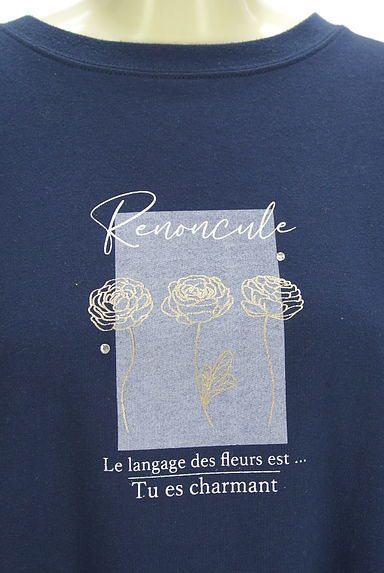 axes femme（アクシーズファム）の古着「花プリント薄手スウェットTシャツ（Ｔシャツ）」大画像４へ