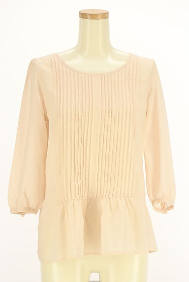 NATURAL BEAUTY BASIC（ナチュラルビューティベーシック）の古着「7分袖ペプラムシアーブラウス（カットソー・プルオーバー）」大画像１へ