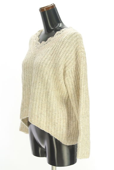 PROPORTION BODY DRESSING（プロポーションボディドレッシング）の古着「レースVネックワイドニット（セーター）」大画像３へ