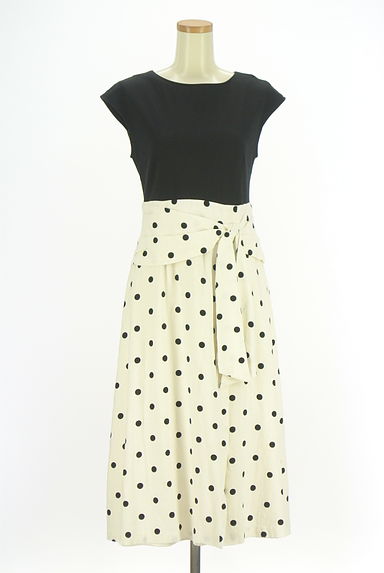 JUSGLITTY（ジャスグリッティー）の古着「スカートドット柄切替ノースリワンピース（ワンピース・チュニック）」大画像１へ