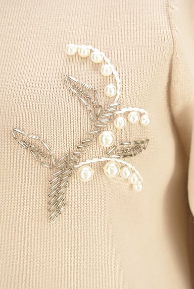 JUSGLITTY（ジャスグリッティー）の古着「パール刺繍モックネックニットトップス（ニット）」大画像５へ