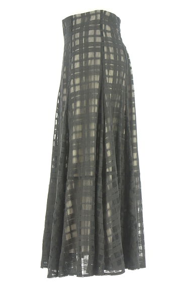 JUSGLITTY（ジャスグリッティー）の古着「チェック柄刺繍チュールロングスカート（ロングスカート・マキシスカート）」大画像３へ