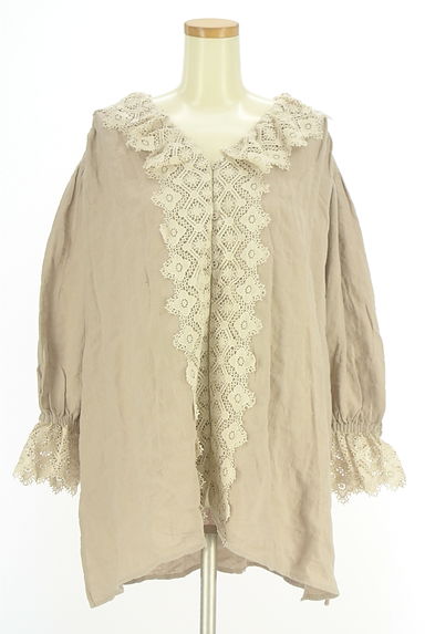 Samansa Mos2（サマンサモスモス）の古着「レース付ミドル丈カーディガン（カーディガン・ボレロ）」大画像１へ