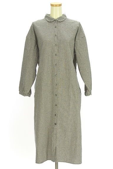 Samansa Mos2（サマンサモスモス）の古着「前後着ギンガムチェックロングシャツワンピ（ワンピース・チュニック）」大画像１へ