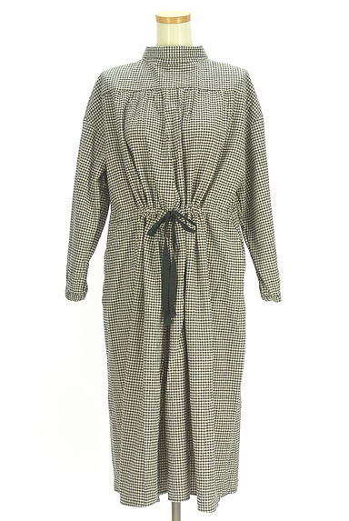 Samansa Mos2（サマンサモスモス）の古着「前後着ギンガムチェックロングシャツワンピ（ワンピース・チュニック）」大画像４へ