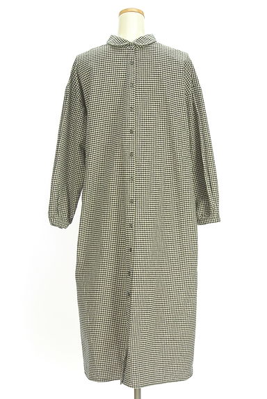 Samansa Mos2（サマンサモスモス）の古着「前後着ギンガムチェックロングシャツワンピ（ワンピース・チュニック）」大画像５へ