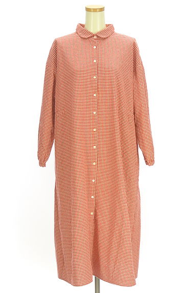 Samansa Mos2（サマンサモスモス）の古着「ギンガムチェックロングシャツワンピース（ワンピース・チュニック）」大画像１へ