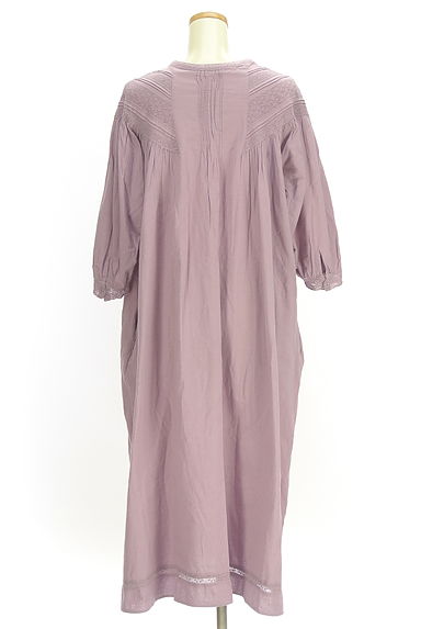 Samansa Mos2（サマンサモスモス）の古着「レースヨーク綿麻ロングシャツワンピース（ワンピース・チュニック）」大画像２へ