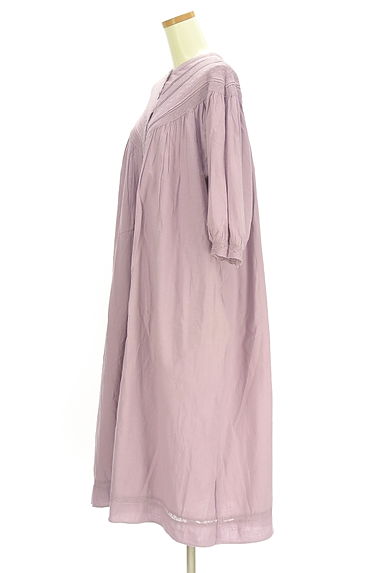 Samansa Mos2（サマンサモスモス）の古着「レースヨーク綿麻ロングシャツワンピース（ワンピース・チュニック）」大画像３へ