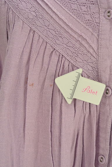 Samansa Mos2（サマンサモスモス）の古着「レースヨーク綿麻ロングシャツワンピース（ワンピース・チュニック）」大画像５へ