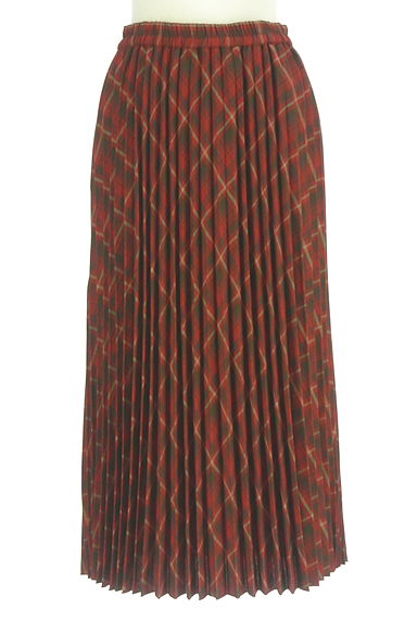 クリックで大画像表示 earth music&ecology(アースミュージック&エコロジー)の古着「チェック柄プリーツロングスカート(ロングスカート・マキシスカート)」大画像1へ