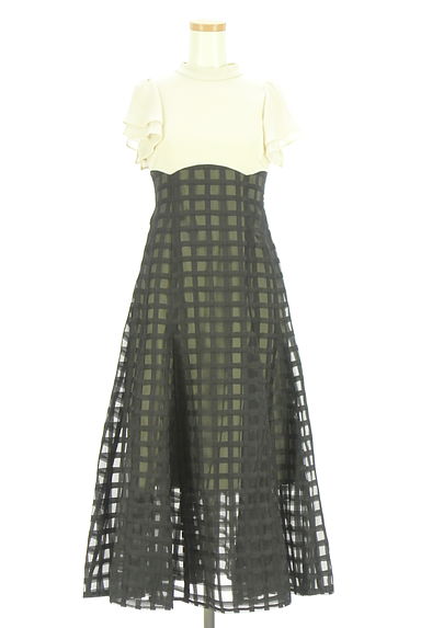 dazzlin（ダズリン）の古着「リブ×チェック柄シアー切替半そでワンピース（ワンピース・チュニック）」大画像１へ