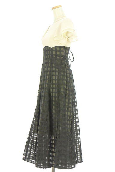 dazzlin（ダズリン）の古着「リブ×チェック柄シアー切替半そでワンピース（ワンピース・チュニック）」大画像３へ