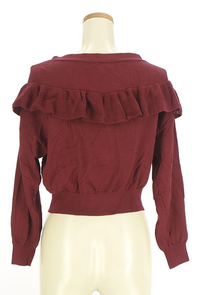 earth music&ecology（アースミュージック＆エコロジー）の古着「ショート丈フリルニットカーディガン（カーディガン・ボレロ）」大画像２へ