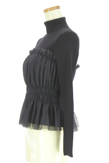 Apuweiser riche（アプワイザーリッシェ）の古着「チュールビスチェ付きタートルネックリブニットトップス（ニット）」大画像３へ