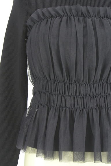 Apuweiser riche（アプワイザーリッシェ）の古着「チュールビスチェ付きタートルネックリブニットトップス（ニット）」大画像４へ