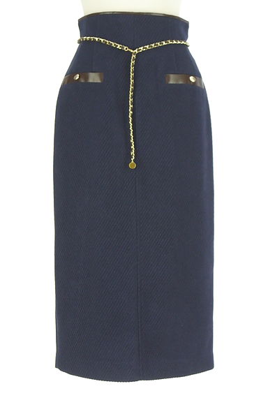 JUSGLITTY（ジャスグリッティー）の古着「チェーンベルト付きミモレスカート（ロングスカート・マキシスカート）」大画像１へ