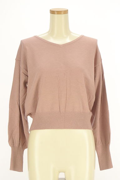 STRAWBERRY-FIELDS（ストロベリーフィールズ）の古着「背中パールボタンVネックニットトップス（ニット）」大画像１へ