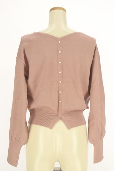 STRAWBERRY-FIELDS（ストロベリーフィールズ）の古着「背中パールボタンVネックニットトップス（ニット）」大画像２へ