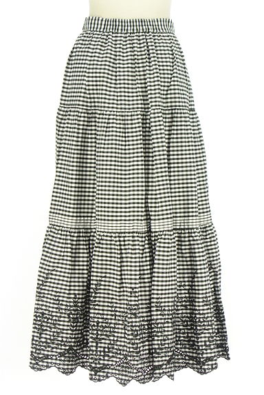 Rirandture（リランドチュール）の古着「裾刺繍ギンガムチェック柄ロングスカート（ロングスカート・マキシスカート）」大画像２へ