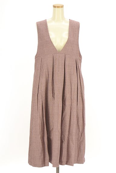 Samansa Mos2（サマンサモスモス）の古着「チェック柄ノースリワンピース（キャミワンピース）」大画像１へ