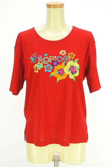 Chamois（シャミー）の古着「ロゴ＆花刺繍半袖カットソー（カットソー・プルオーバー）」大画像１へ