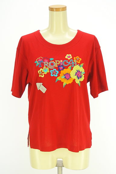 Chamois（シャミー）の古着「ロゴ＆花刺繍半袖カットソー（カットソー・プルオーバー）」大画像４へ