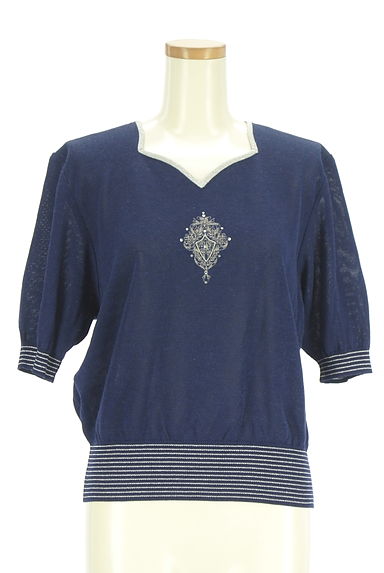 クリックで大画像表示 Chamois(シャミー)の古着「ラメ刺繍入り半そでニットトップス(ニット)」大画像1へ