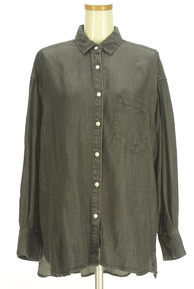 BARNYARDSTORM（バンヤードストーム）の古着「シャンブレーブラックデニムシャツ（ブラウス）」大画像１へ