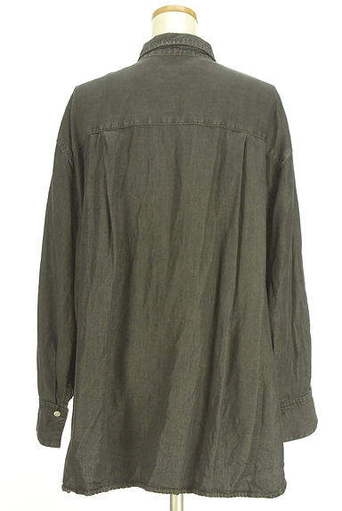 BARNYARDSTORM（バンヤードストーム）の古着「シャンブレーブラックデニムシャツ（ブラウス）」大画像２へ