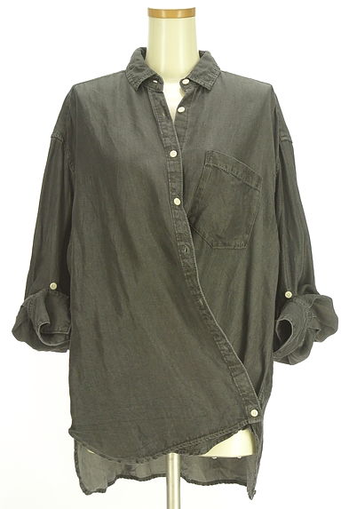 BARNYARDSTORM（バンヤードストーム）の古着「シャンブレーブラックデニムシャツ（ブラウス）」大画像４へ