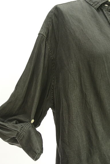 BARNYARDSTORM（バンヤードストーム）の古着「シャンブレーブラックデニムシャツ（ブラウス）」大画像５へ